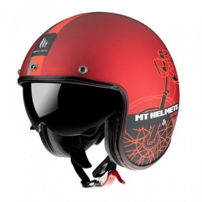 Κράνος μηχανής MT LE MANS 2 CAFE RACER MATT RED JET - OPEN FACE